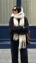 WHITE MOHAIR SCARF